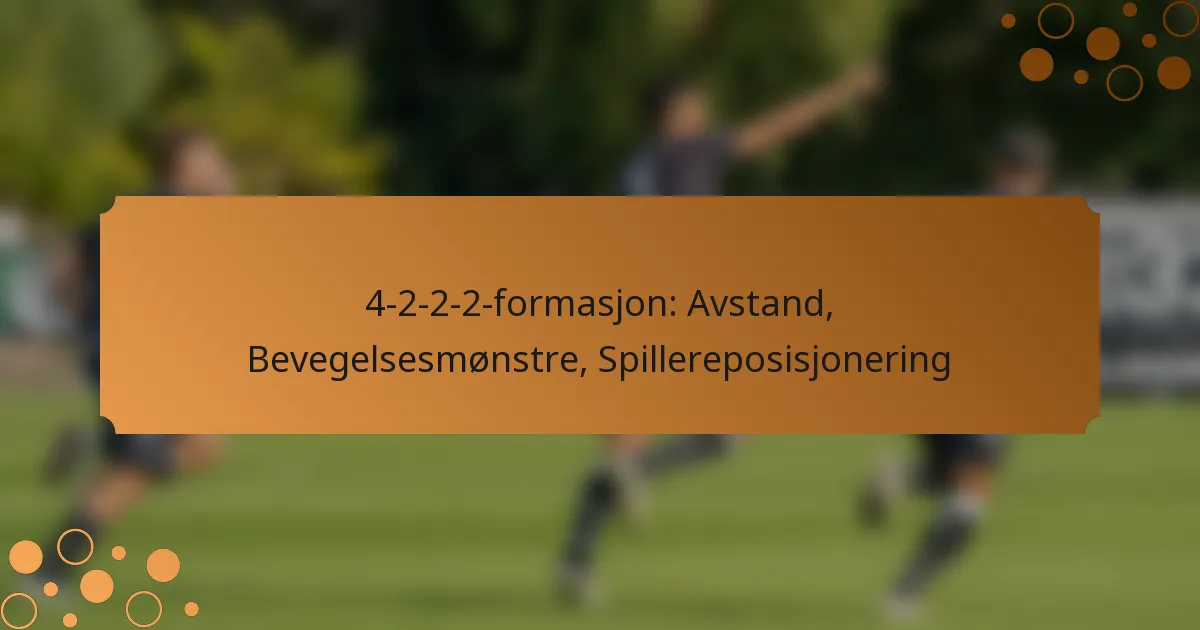 4-2-2-2-formasjon: Avstand, Bevegelsesmønstre, Spillereposisjonering