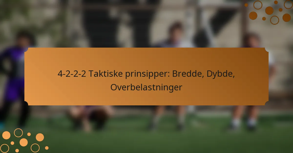 4-2-2-2 Taktiske prinsipper: Bredde, Dybde, Overbelastninger