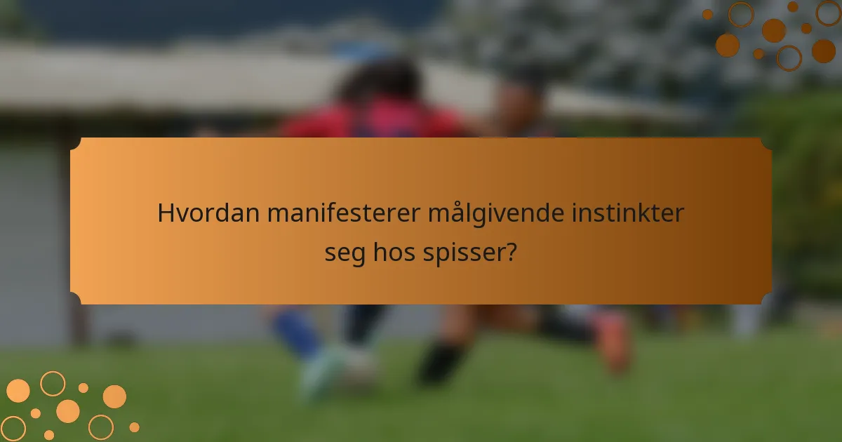 Hvordan manifesterer målgivende instinkter seg hos spisser?